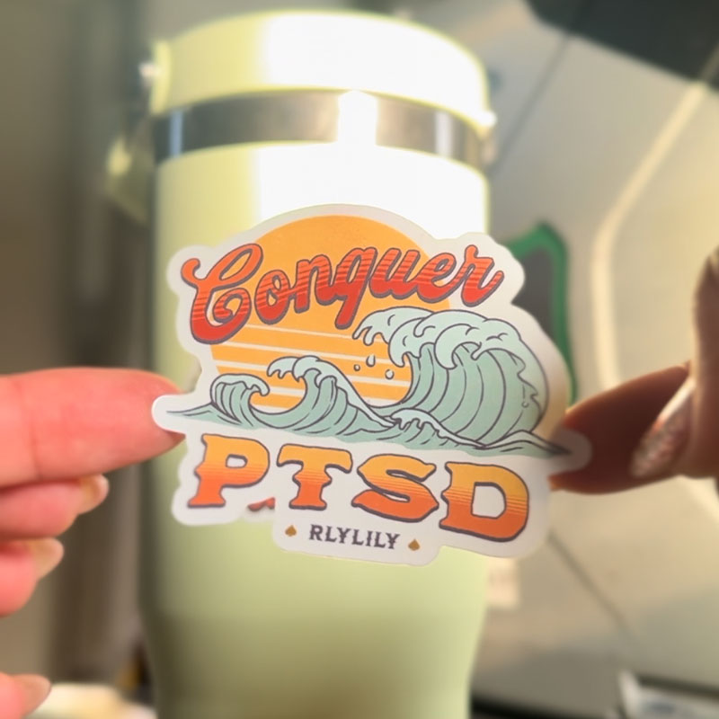 Conquer PTSD Sticker