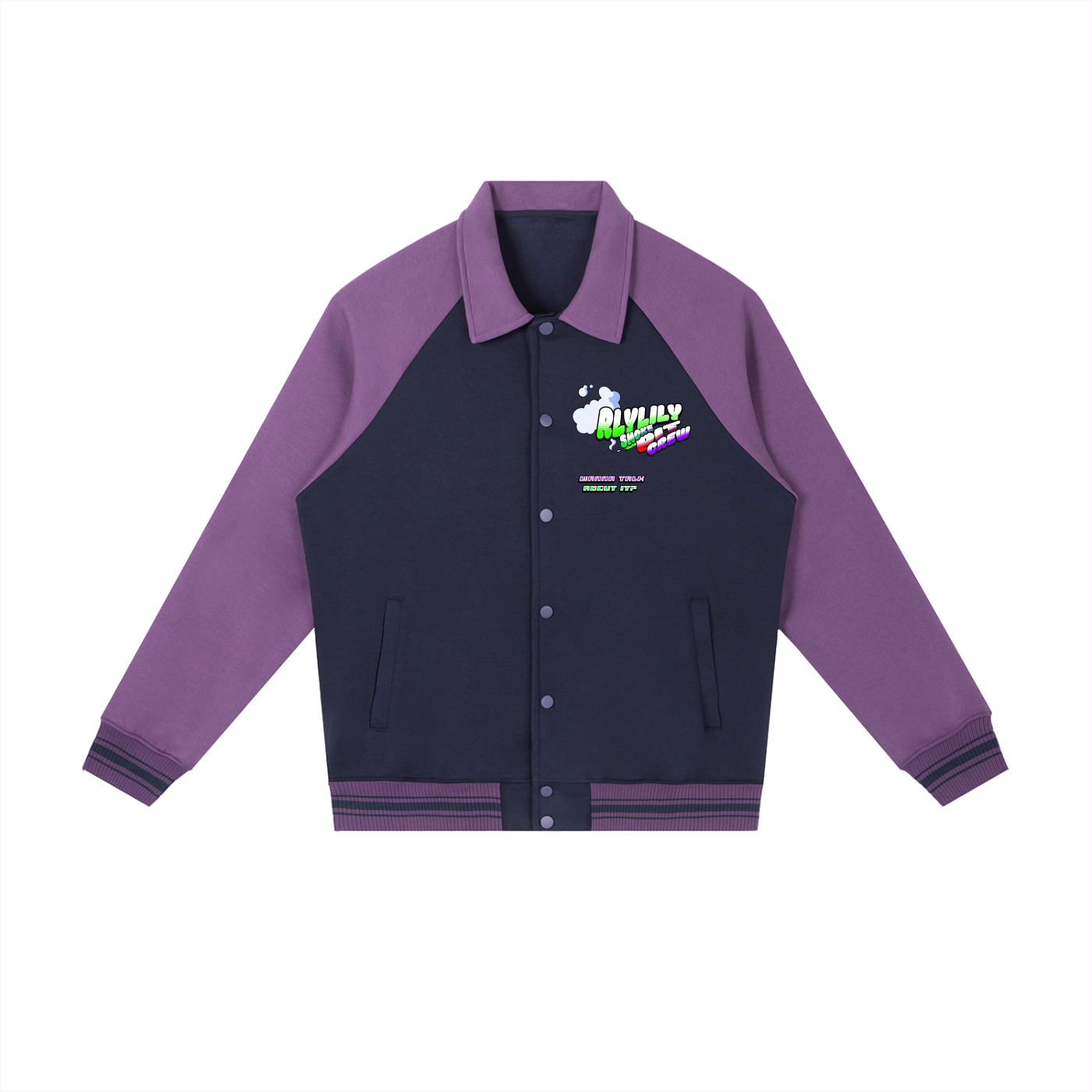 "The Smoke, Pit Crew" Raglan Sleeve Baseball Jacket
