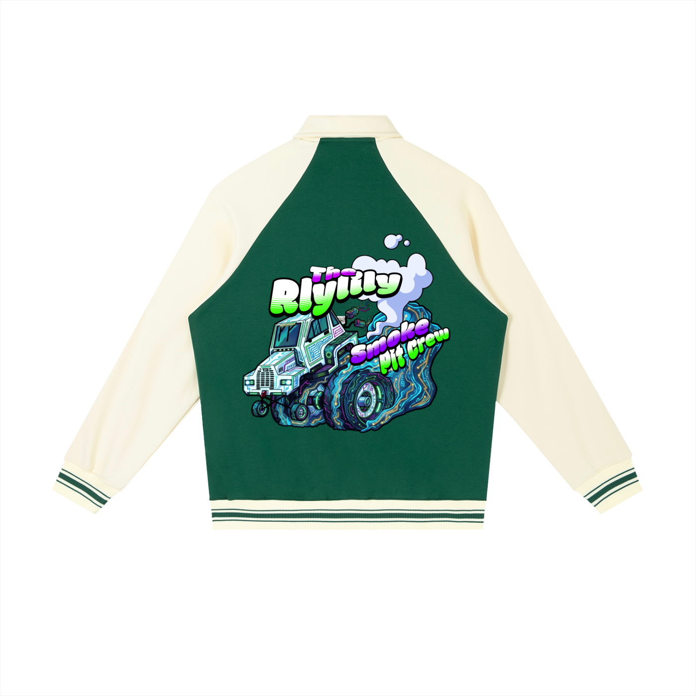 "The Smoke, Pit Crew" Raglan Sleeve Baseball Jacket