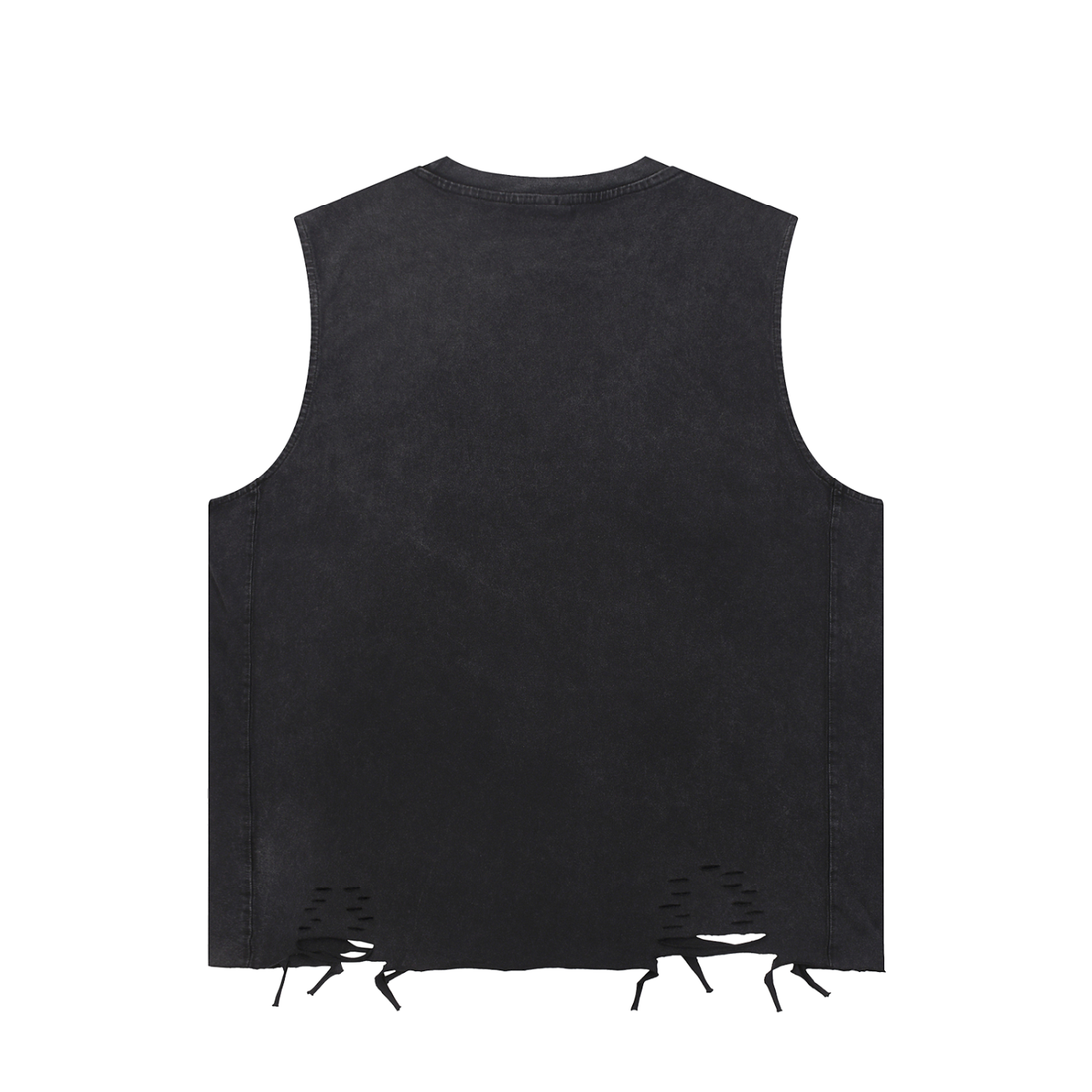 "Can I Get A Light?" Snow Washed Raw-Hem Tank Top