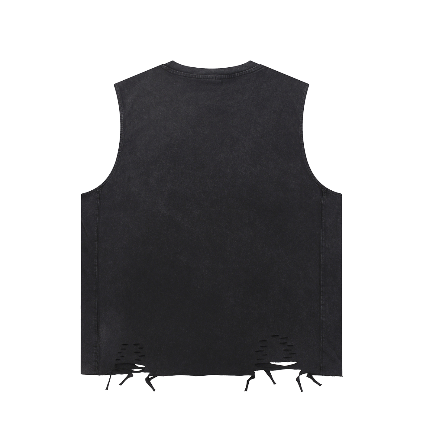 "Can I Get A Light?" Snow Washed Raw-Hem Tank Top