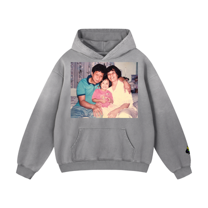 "Mama and Papa" Heavyweight Sunfade Oversized Hoodie