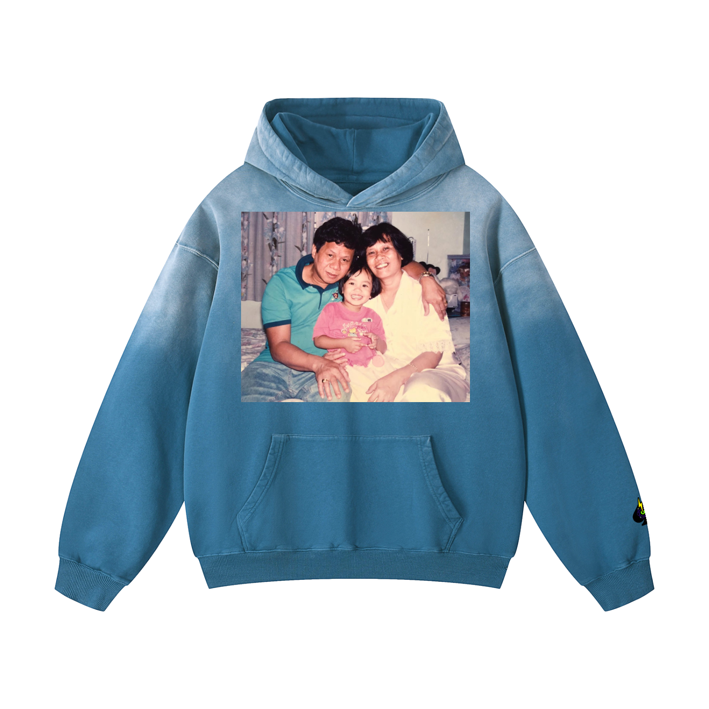 "Mama and Papa" Heavyweight Sunfade Oversized Hoodie