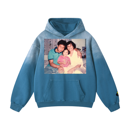 "Mama and Papa" Heavyweight Sunfade Oversized Hoodie