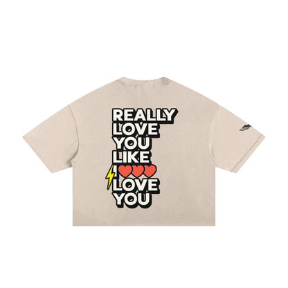 The Debut Print in Classic Frayed Boxy Tee