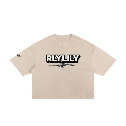 The Debut Print in Classic Frayed Boxy Tee