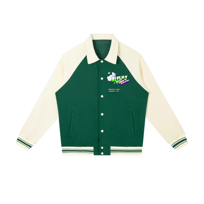 "The Smoke, Pit Crew" Raglan Sleeve Baseball Jacket