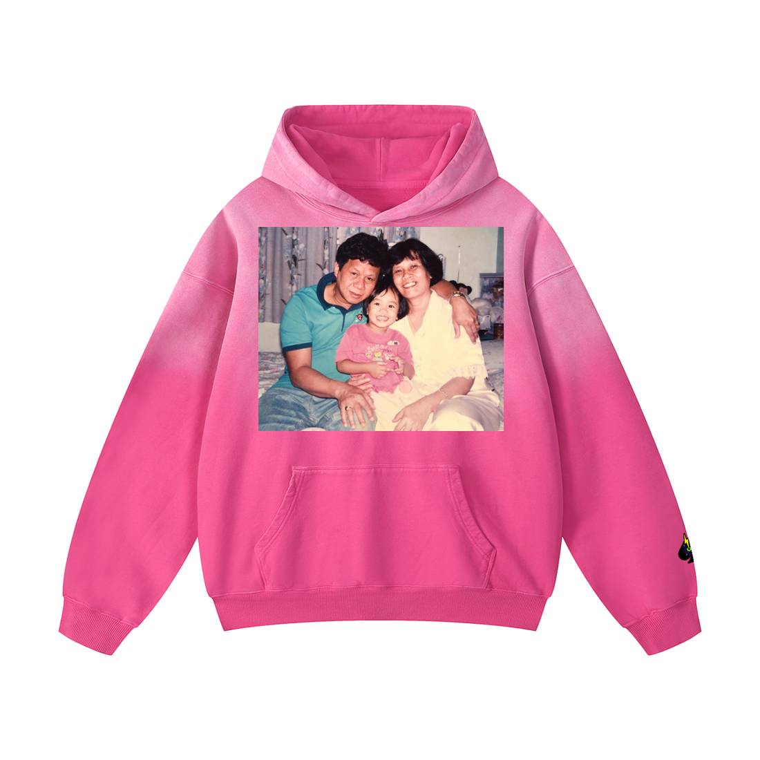 "Mama and Papa" Heavyweight Sunfade Oversized Hoodie