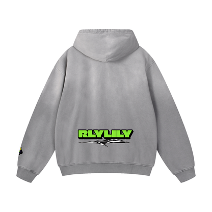"Mama and Papa" Heavyweight Sunfade Oversized Hoodie