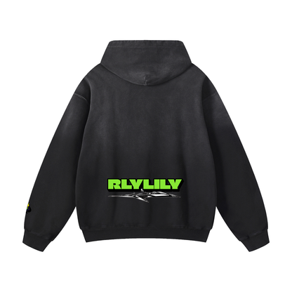 "Mama and Papa" Heavyweight Sunfade Oversized Hoodie
